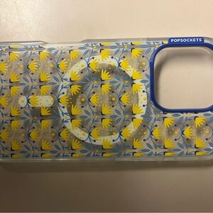 PopSocket Yellow and Blue Patterned Phone Case